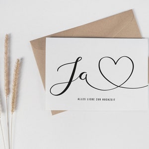 Hochzeitskarte | Glückwunschkarte Hochzeit | Grußkarte | Trauungkarte | Karte zur Hochzeit - JA
