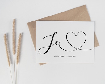 Wedding card | Wedding congratulations card | Greeting card | Wedding card | Wedding card - YES
