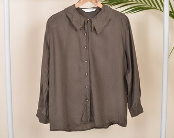 baggy silk shirt