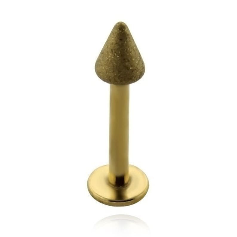 Gold Stainless Surgical Steel Piercing labret cone sandblast 8mm LBT-0821