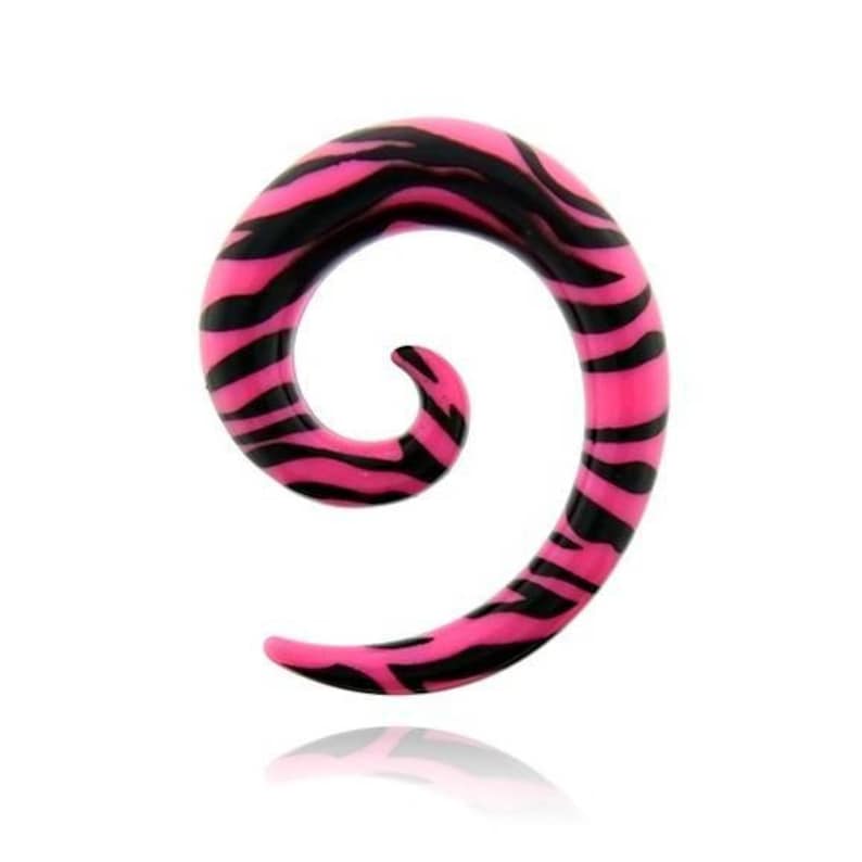 Acrylic spiral expander hot print tiger pink and black EXP-332