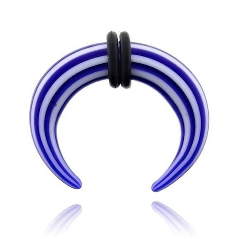 Acrylic claw expander stripes white and blue EXP-591