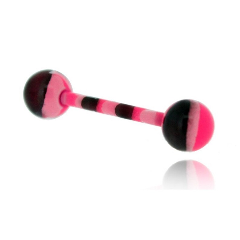 16mm length Stainless steel multi color coating tongue barbell 14ga
