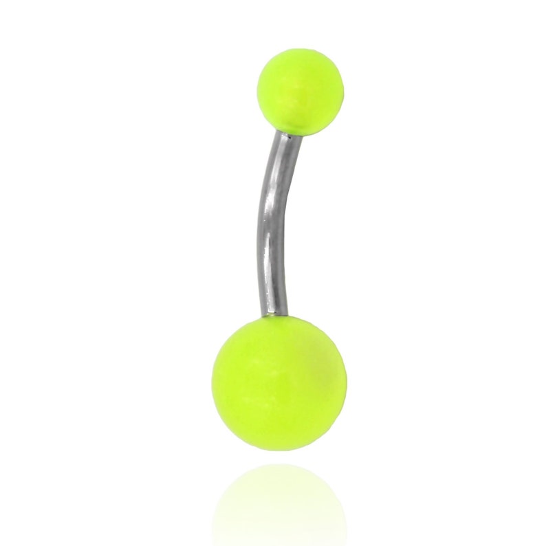 Acrylic Belly Button banana aurora green balls 10mm BNL-1484