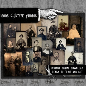 1800's tintype photos - Set of 20 / Digital Download