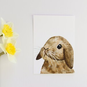 Watercolor bunny rabbit print - Woodland nursery animal