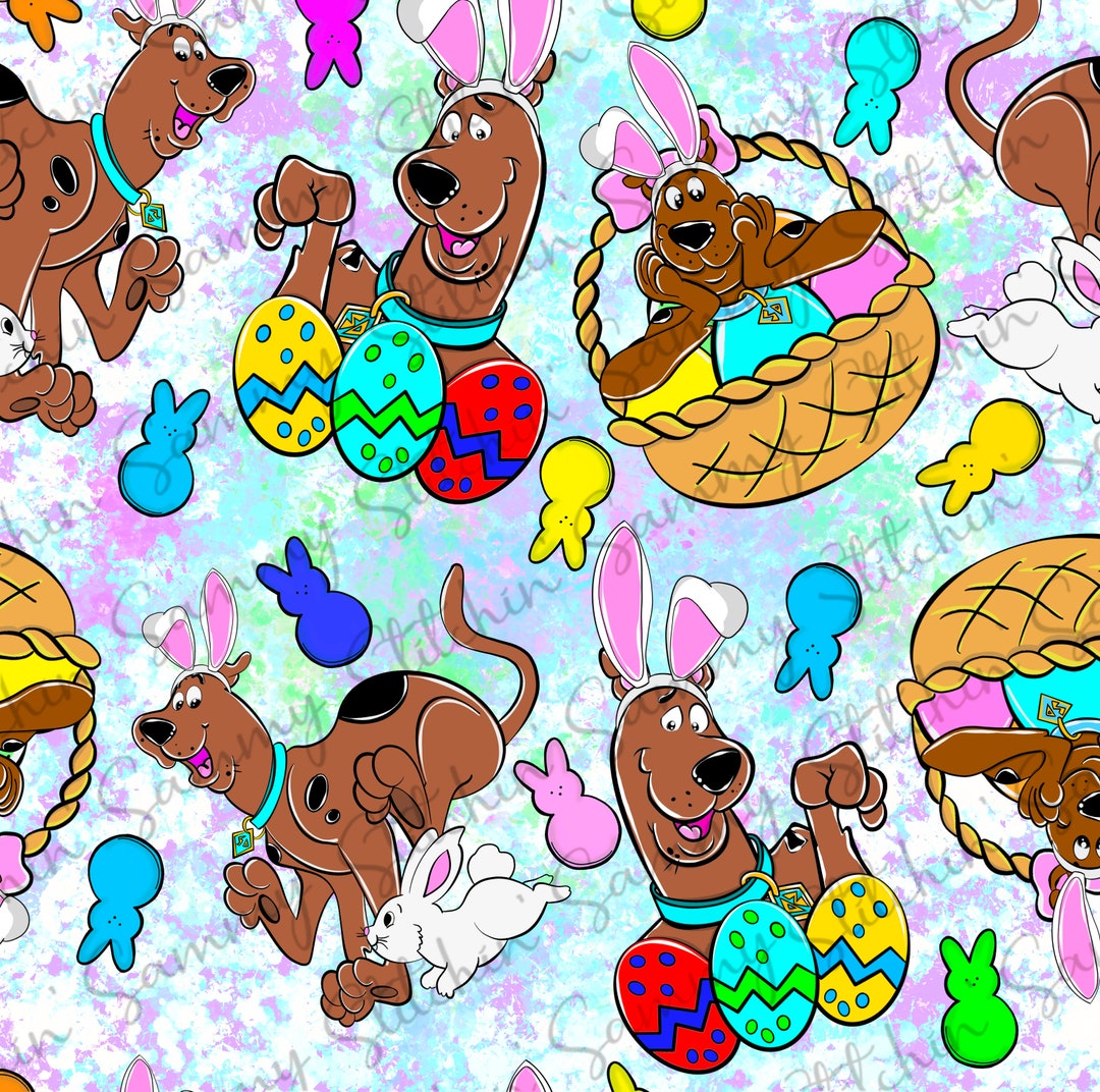 Easter Scooby Doo Watercolor Cute PNG Seamless Design Pattern Etsy