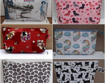 toiletry bag, makeup bag, case, storage, animals, flowers, geisha, 25/15/5 cm,