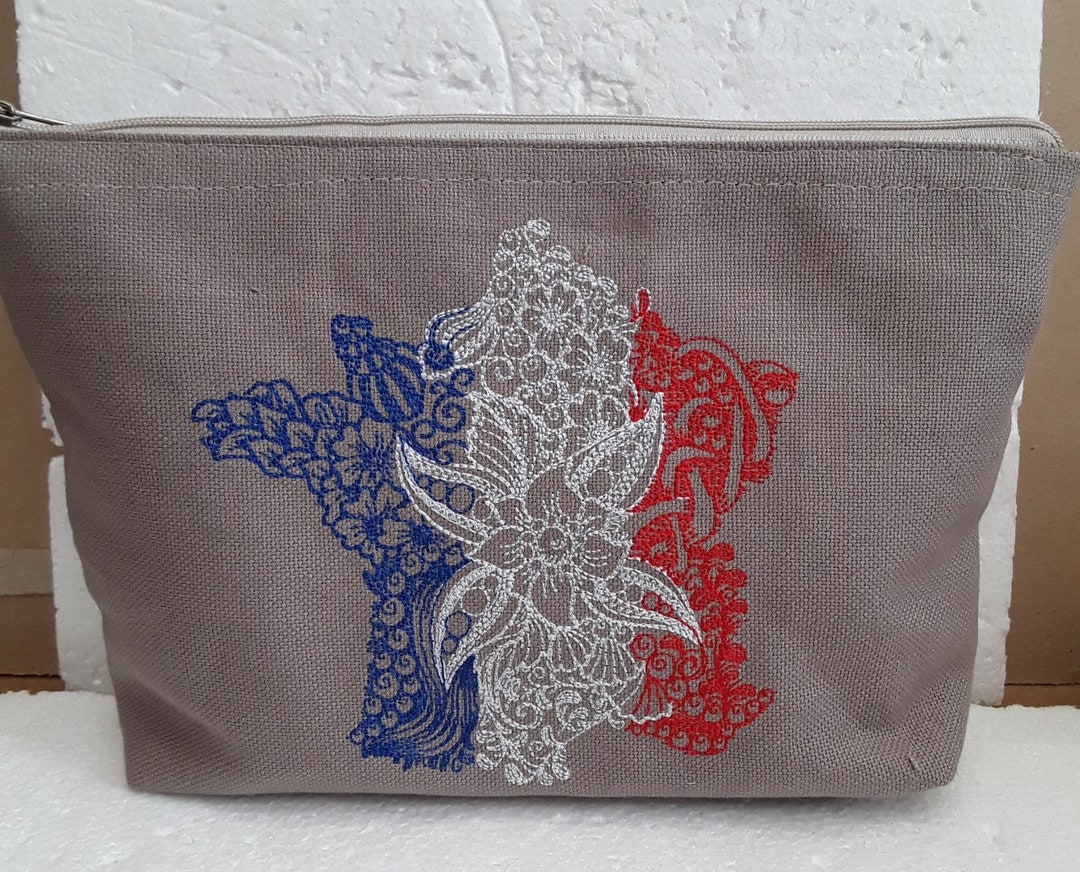Cotton Toiletry Bag France French Map of France Unbleached Etsy
