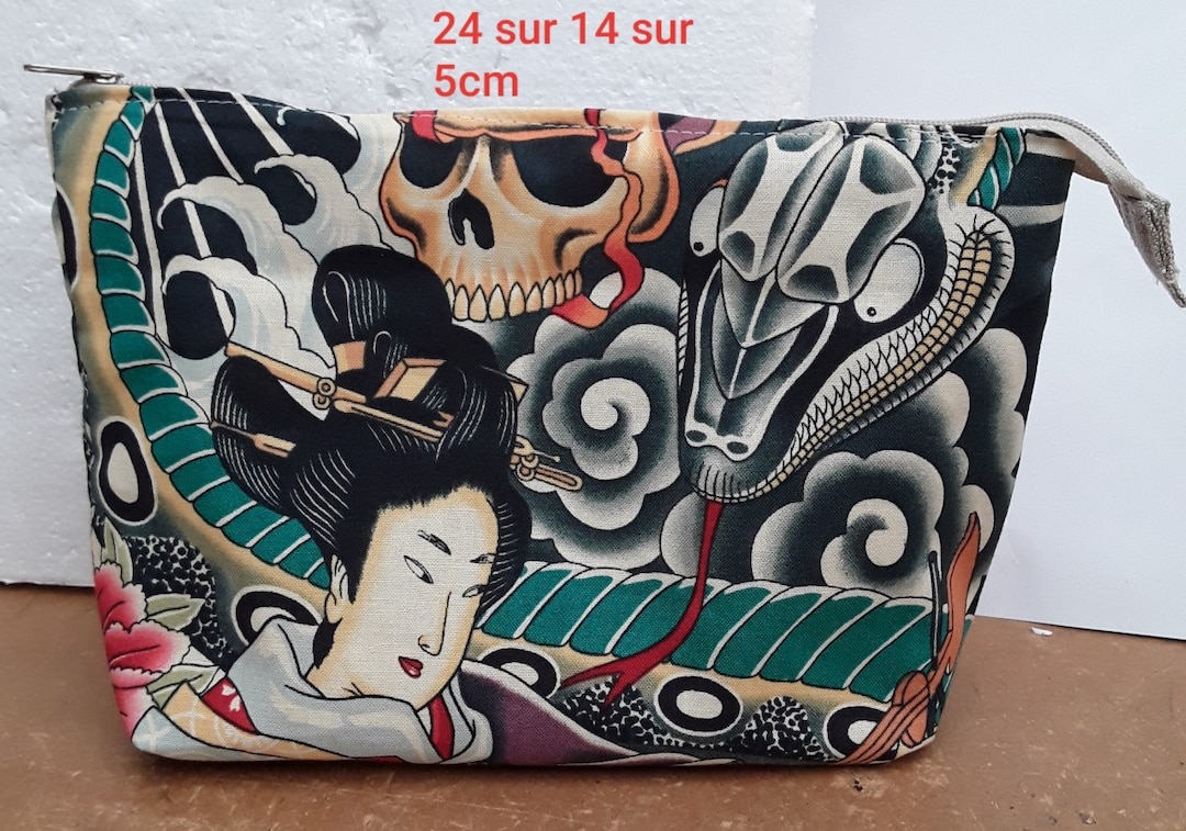 Pochette japonase froncée Kamakura à rayures sac à cordons | Etsy France