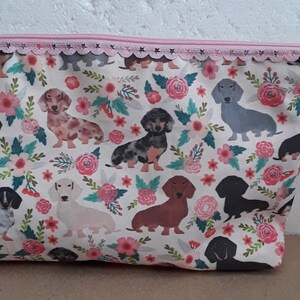 kit da toeletta in cotone, cani da bassotto multicolore, foderati, pullette, pizzo, 23L /18,5H cm