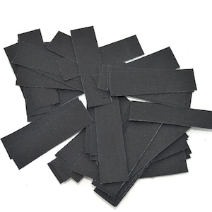 20 Tabs, Nominetten, Etiketten, schwarzer Baumwollaufnäher, schwarzes Abzeichen, 9/2,5 cm, zum Aufnähen