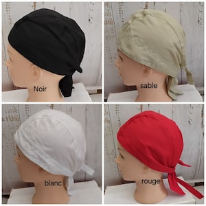 schwarz, beige, weiß, rot Bandana, Piratenhut, Baumwolle, Stirnband