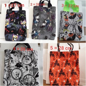 Halloween-Tasche, Handtasche, Griffe, Baumwolle, Hexen, Rip, Burgen, Kirchen, Töpfe, ungefüttert