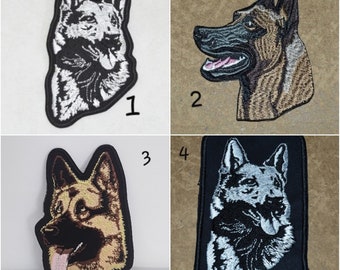 iron-on patch dog shepherd or malinois, +- 10 cm, embroider