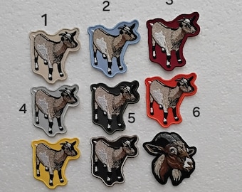patch, badge, embroidery, iron-on, goat 7 cm, cotton