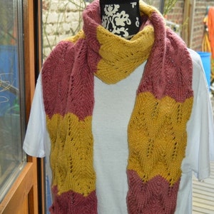 halsduk, halsvärmare, unisex, akryl, ockrabrun 20% ull, svart gråvit 20% ull, stickad, ull bild 9