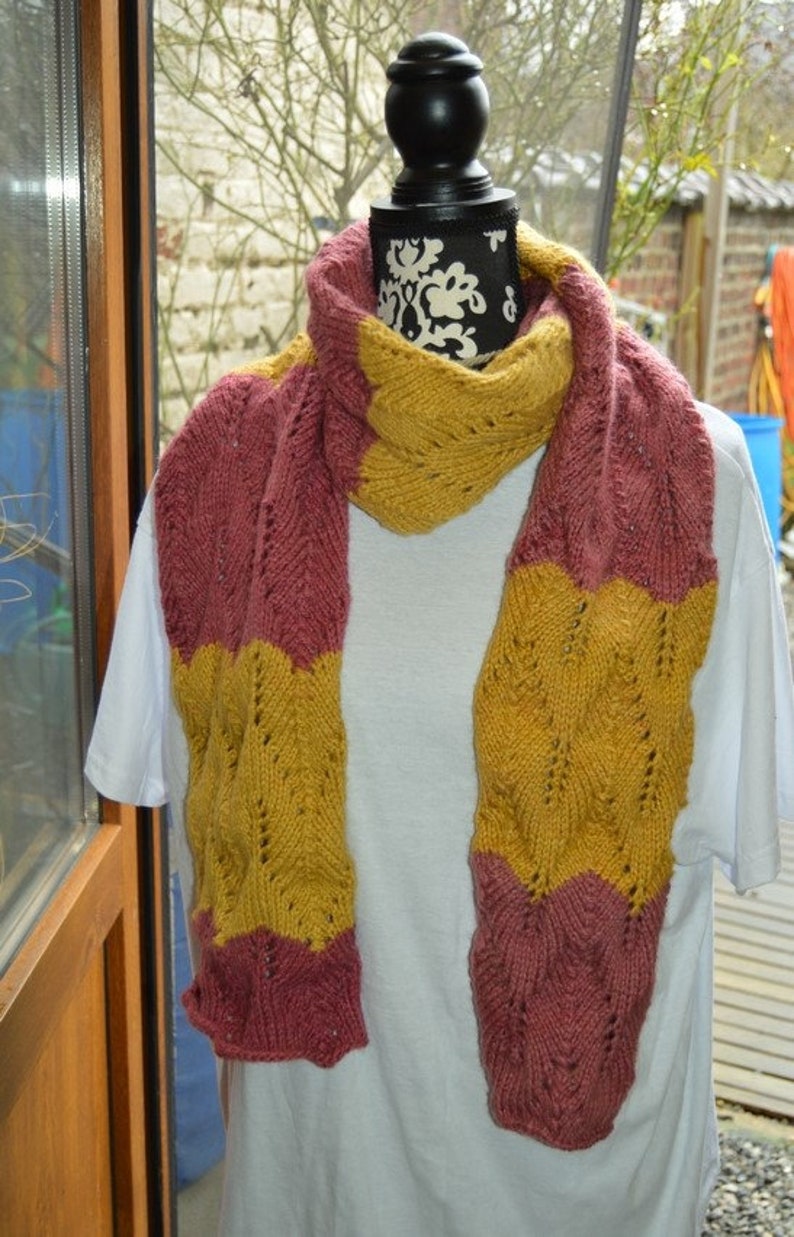 halsduk, halsvärmare, unisex, akryl, ockrabrun 20% ull, svart gråvit 20% ull, stickad, ull bild 9