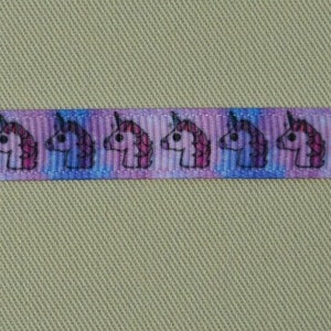 ruban gros grain, licornes, ruban 9mm, vendu au métre , coton,