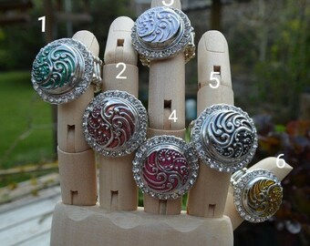 anillo, fantasía, ajustable, botón, prensa, color, negro, blanco, naranja, rosa, gris, 1 anillo de su elección