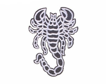 écusson , patch , coton , scorpion , 9 /6.5 cm , broder , thermocollant