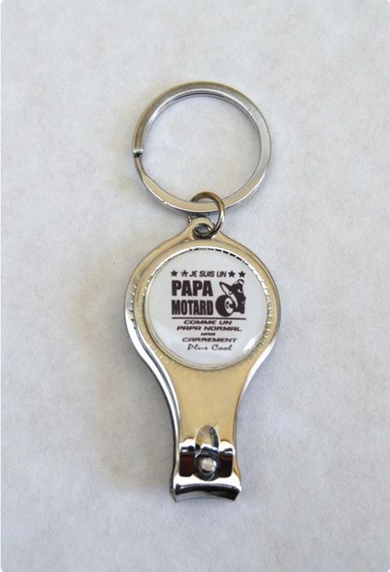 key ring, bottle opener, nail clippers, 3 in 1, steel, dad, biker, 6 cm + ring
