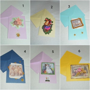 carte ,  3 D , carte , noel , fetes, boules, père noel, sapin, dimension, 15.5/11 cm, carte avec enveloppe, 1 carte au choix