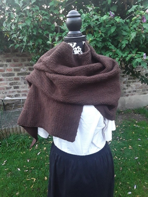 Wool Scarf Stole Warmer Shoulders Wide Scarf Scarf Shawl Brown - Etsy