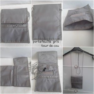 cartera, cartera, gris, claro, circunferencia del cuello, hombro, velcro; varios compartimentos, tirón, 19/15 cm, poliéster,