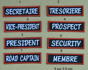 iron-on patch, name badge, rank, name, nickname, 9/2.5cm, embroidered, iron-on