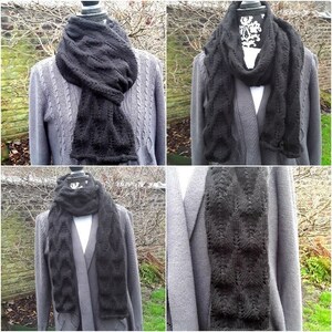halsduk, halsvärmare, unisex, akryl, ockrabrun 20% ull, svart gråvit 20% ull, stickad, ull bild 4