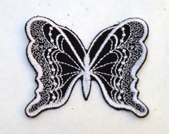 white butterfly thermosticking patch, embroidery, 6/5 cm