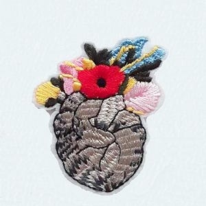 patch thermocollant pot de fleurs , broder , 6/5 cm