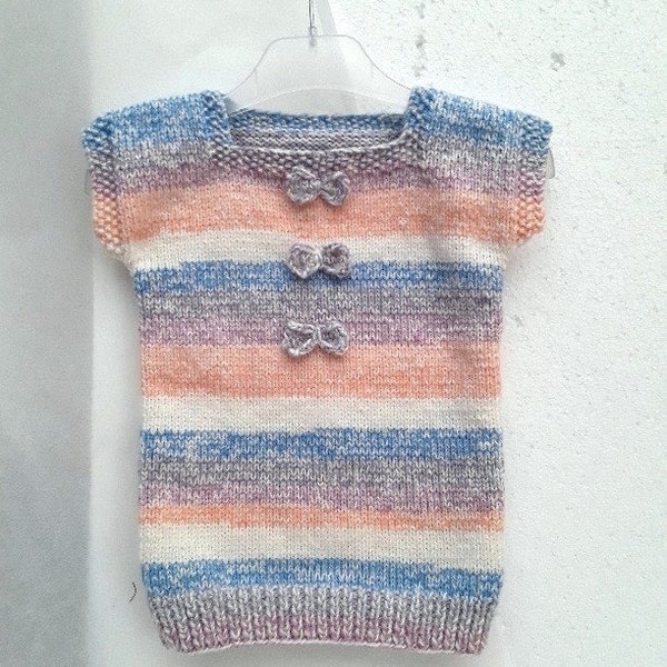 robe pastel bébé , fille , enfant 6 mois , tricot , acrylique laine