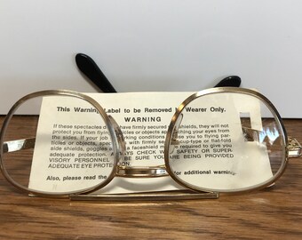 Vintage AO American Optical Safety Glasses - Grey Plastic Shields