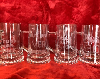 Sassy Etched Beer Mugs With Sassy Sayings