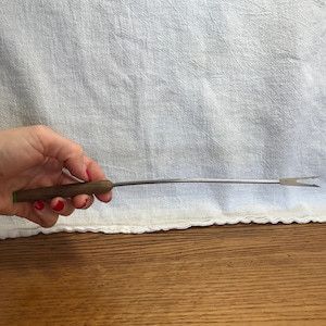 Vintage Fondue Fork, wooden handle with green tip