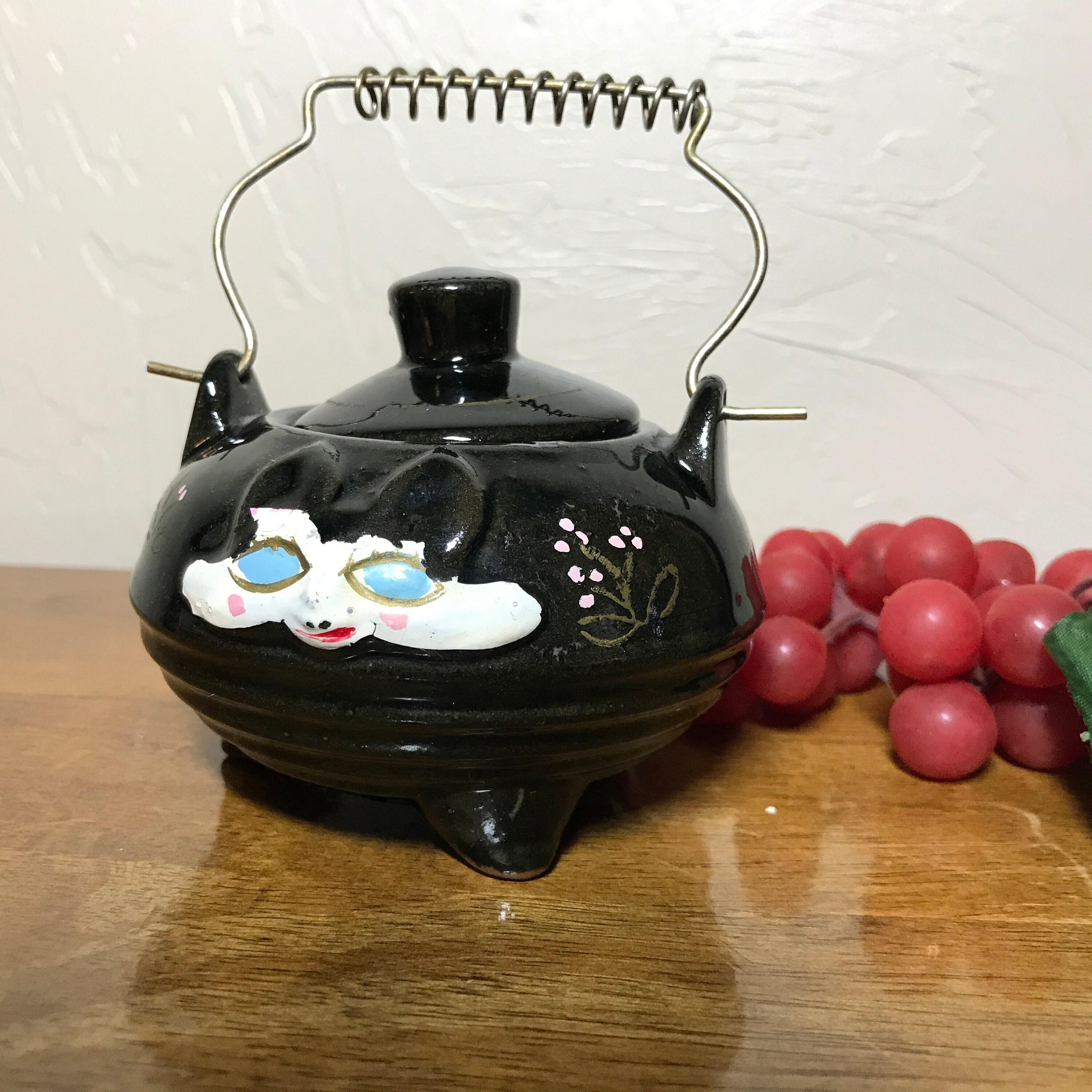 Vintage Black Cat Face Teapot Sugar and Creamers Etsy