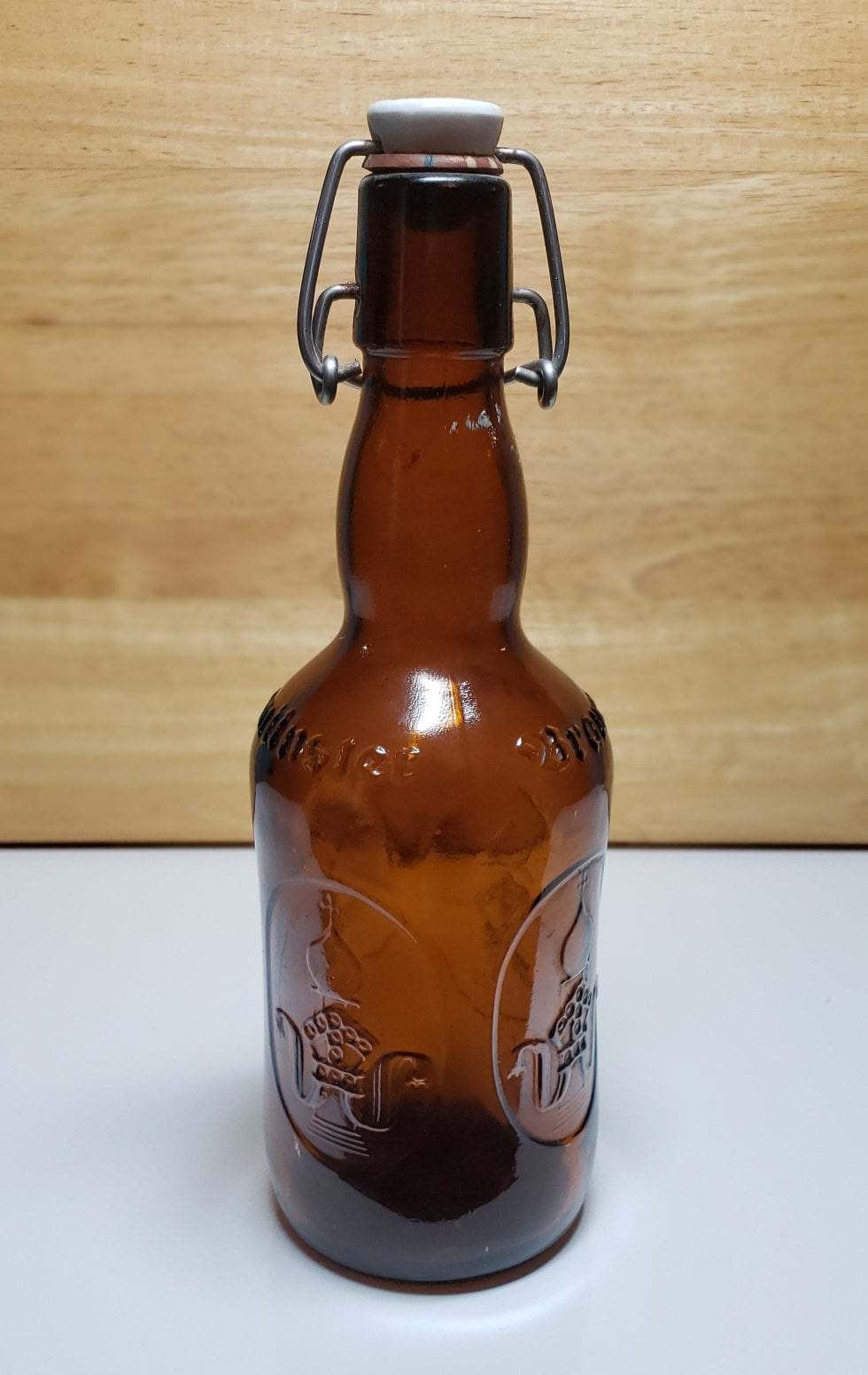 Ultenmunster Brauer Bier Vintage German Beer Bottle with Porcelain Lid