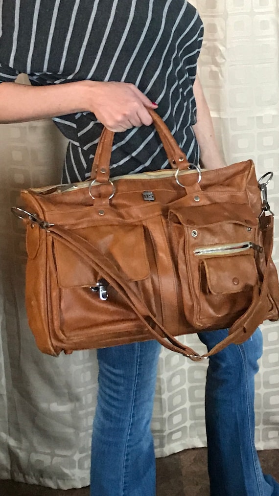 Tan Vintage bag "US Luggage" made in Korea by UNIT