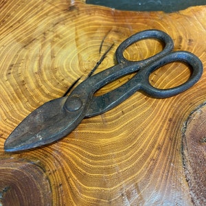 Antique, Cast Iron Shears Thick, Rustic, Industrial Scissors Rusty,  Distressed 