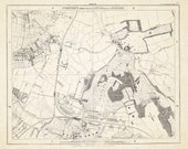Old map London 1877 - sheet 24 - Lower Sydenham, Beckenham (N), Bell Green , Vintage map, antique map, historical map, 84.1 x 59.4 cm