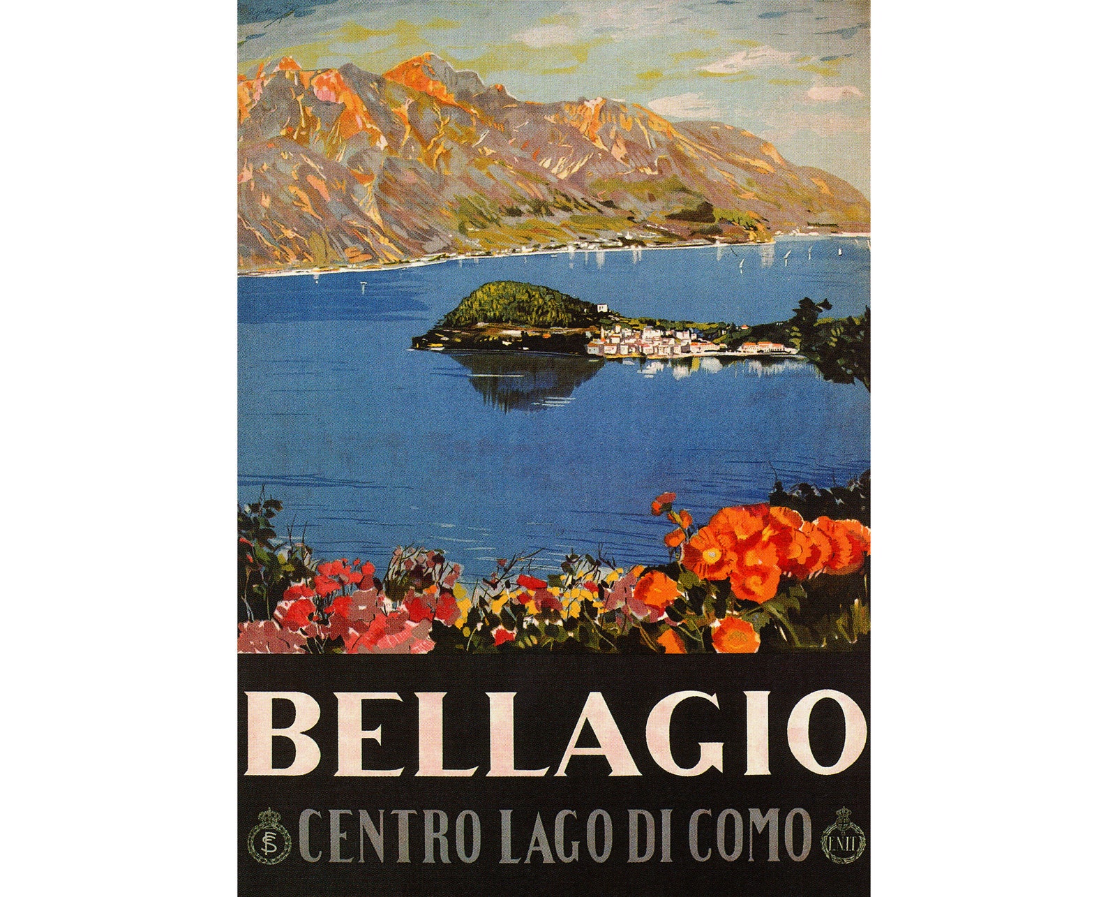 Bellagio Lake Como 1926 Italy Italian Repro Vintage Poster | Etsy Uk