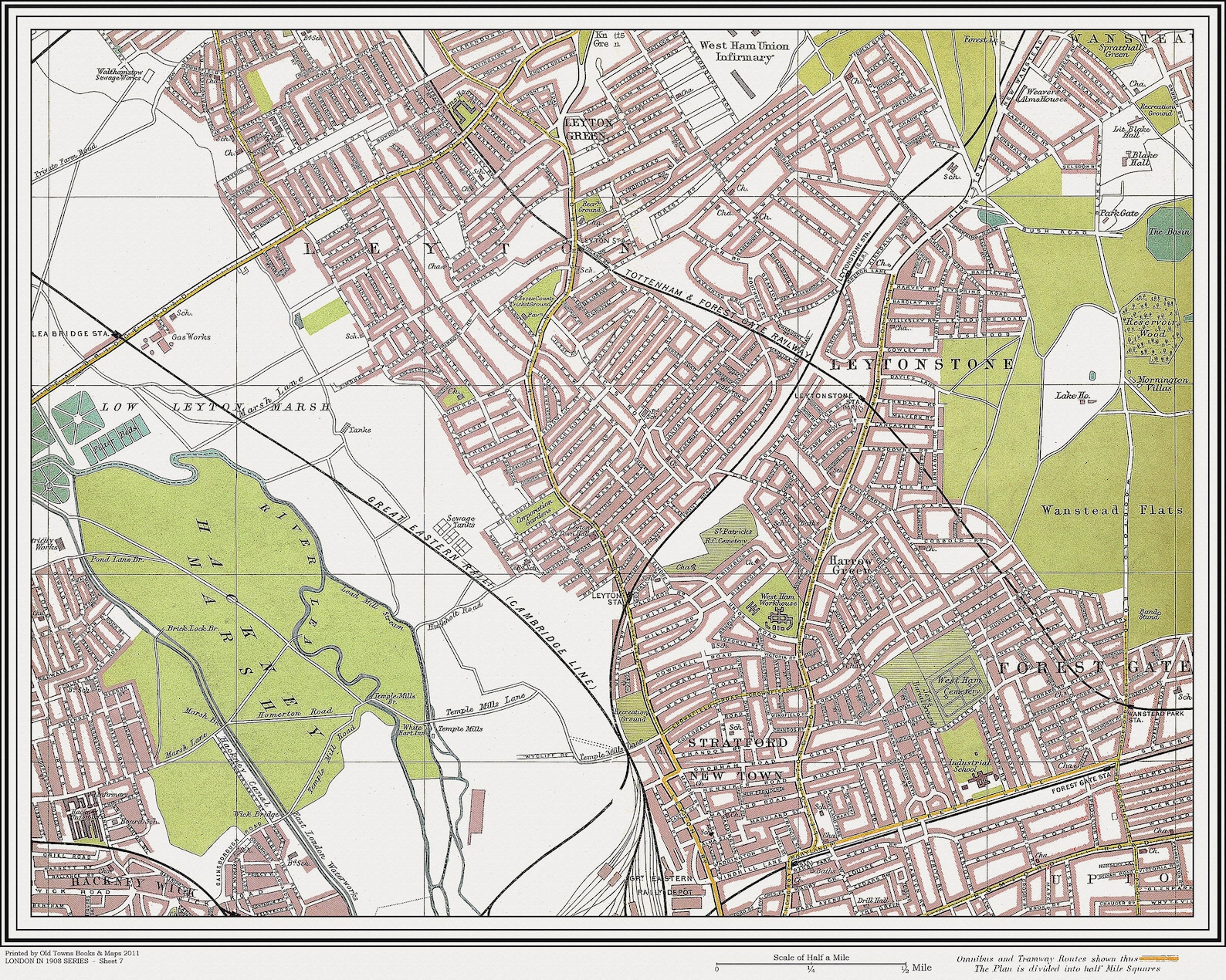 London 1908 Showing Leyton Leytonstone Area Map 7 Antique Etsy