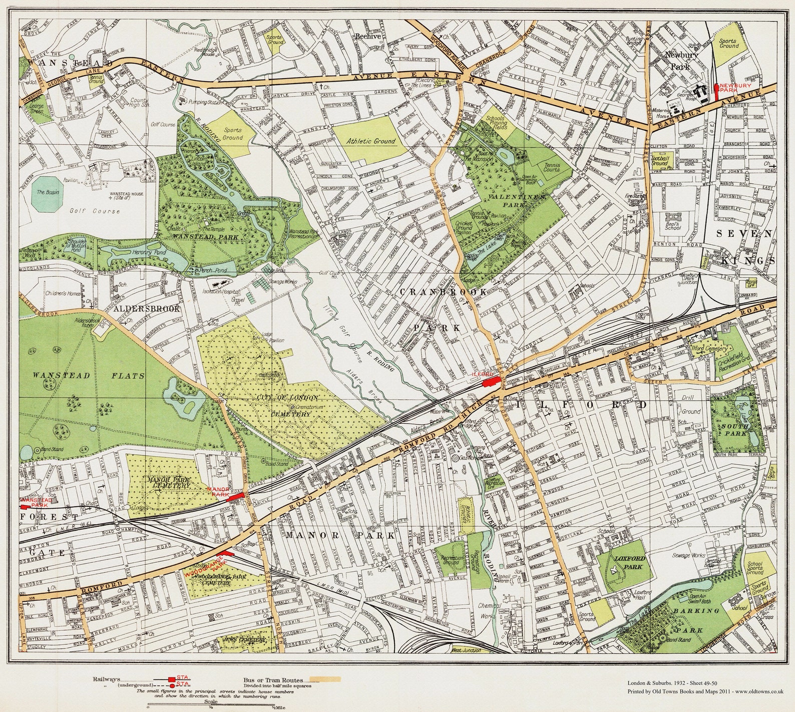 London 1932 Series Showing Ilford Area Map 4950 Antique Map Etsy