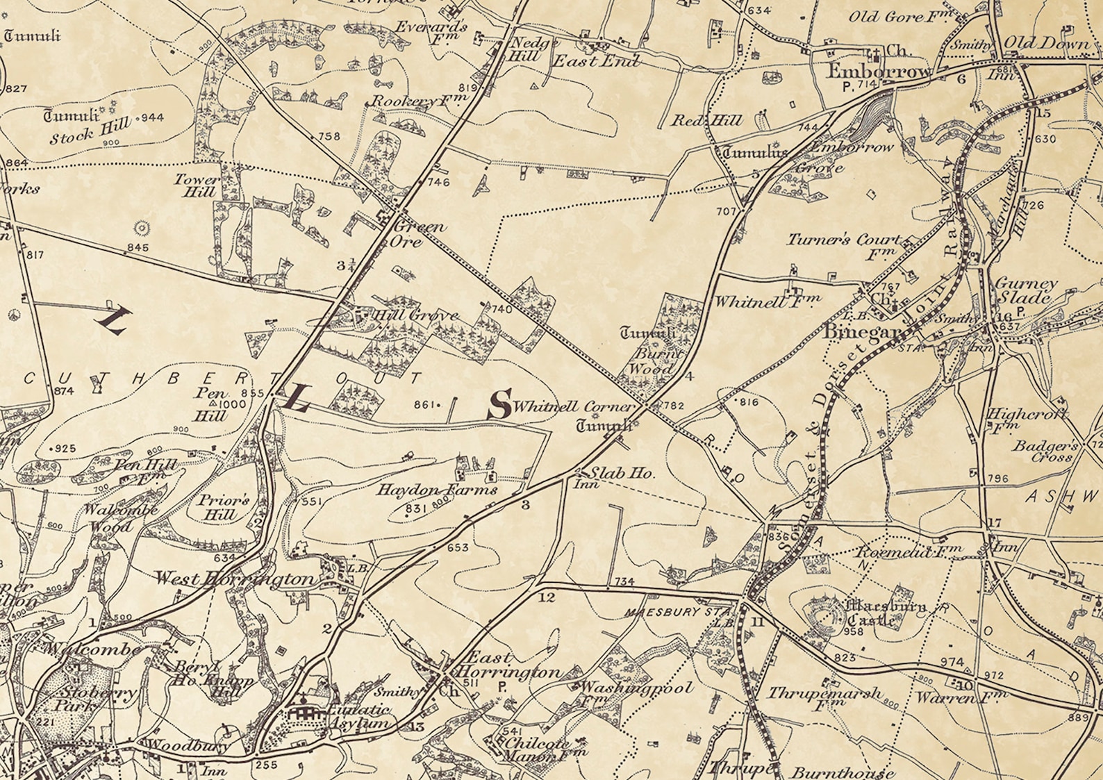 Old Map of the Environs of Wells Somerset 1898 - Etsy UK