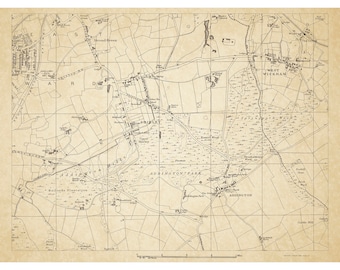 Old, West Wickham Addington Shirley Map 1888 Greater London  size 55 x 41 cm. Sheet 49 A