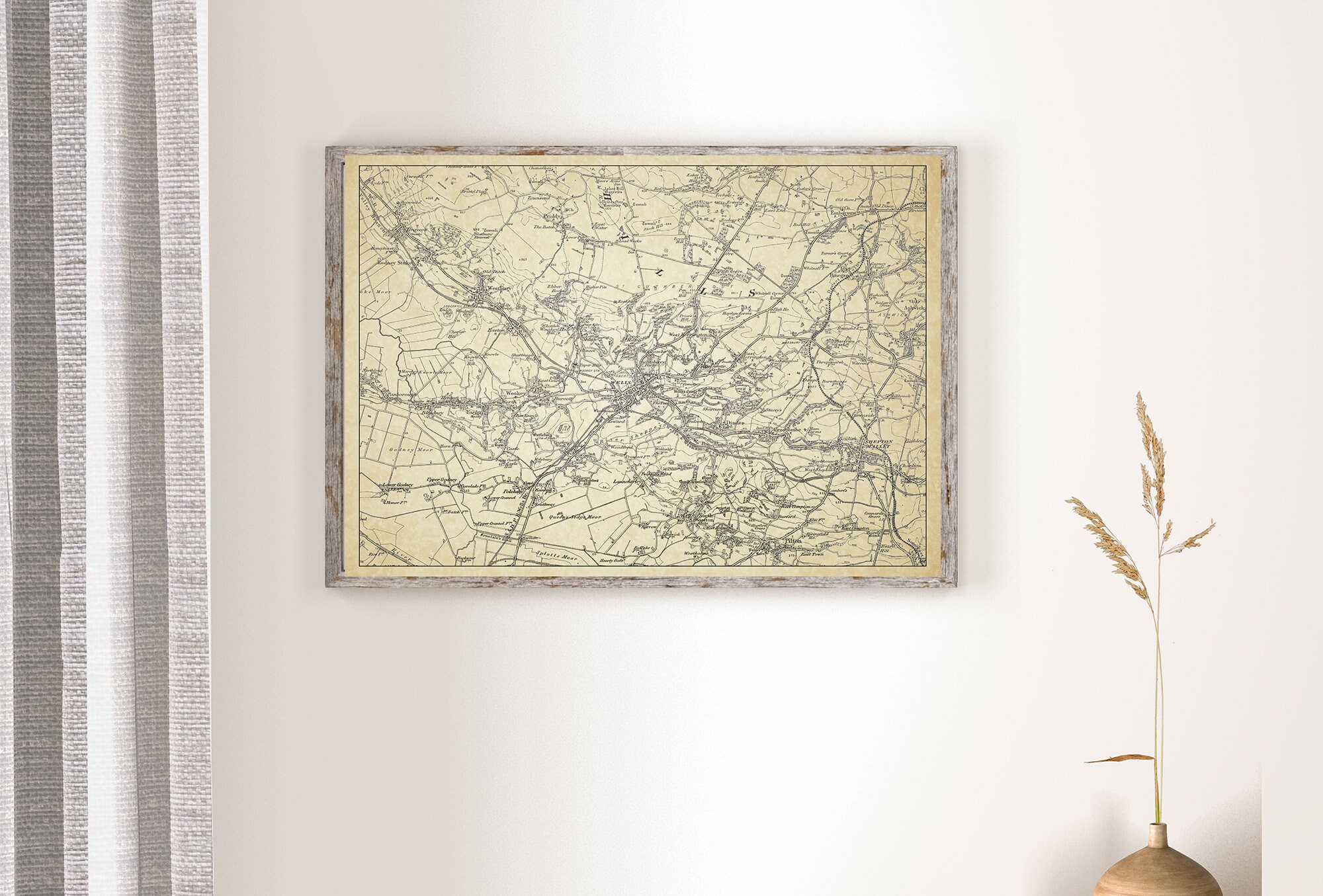 Old Map of the Environs of Wells Somerset 1898 - Etsy UK