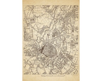 Penge Crystal Palace Forest Hill  Map 1888 Greater London  size 55 x 41 cm. Sheet 39 A