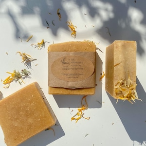 Orange, Turmeric & Honey Bar Soap | skin soothing, organic soap | skin-tone evening bar soap | honey, shea butter and turmeric bar soap